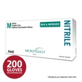 Ansell MICRO-TOUCH, Nitrile Disposable Gloves, 2.8 mil Palm, Nitrile, Powder-Free, XS, 200 PK, Blue 6034300